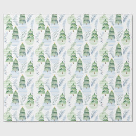 Watercolor julgran presentpapper