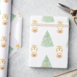 Watercolor Julgranar Guld GrandMillennium Presentpapper