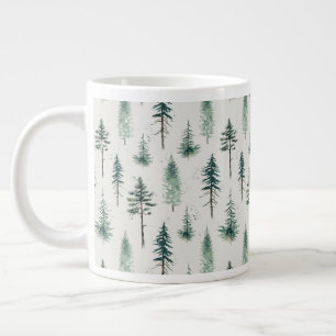 Watercolor Julgranar Helgdag Mönster Jumbo Mugg
