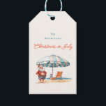 Watercolor Jultomten Beach i juli Presentetikett<br><div class="desc">Detta är en del av julen i juli. Utformningen har en vattenfärg Jultomten som är klädd i strandkläder tillsammans med familjen namn. Få redot att fira den ultimata sommaren party med en festlig tvist! Vår julsamling i juli är perfekt för din familj BQ som blev retro bassäng party extravaganza. Med...</div>