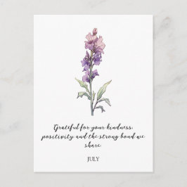 WATERCOLOR JULY LARKSPUR BIRTH FLOWER  VYKORT