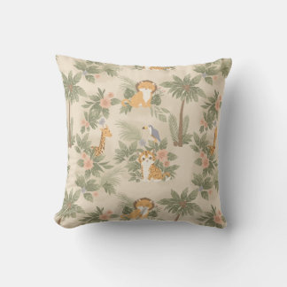 Watercolor Jungle Animals Kudde