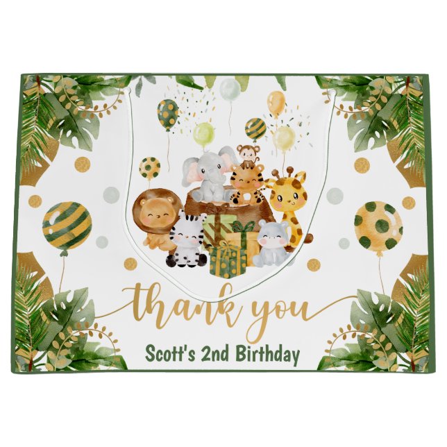 Watercolor Jungle Safari Animals Birthday (Framsidan)