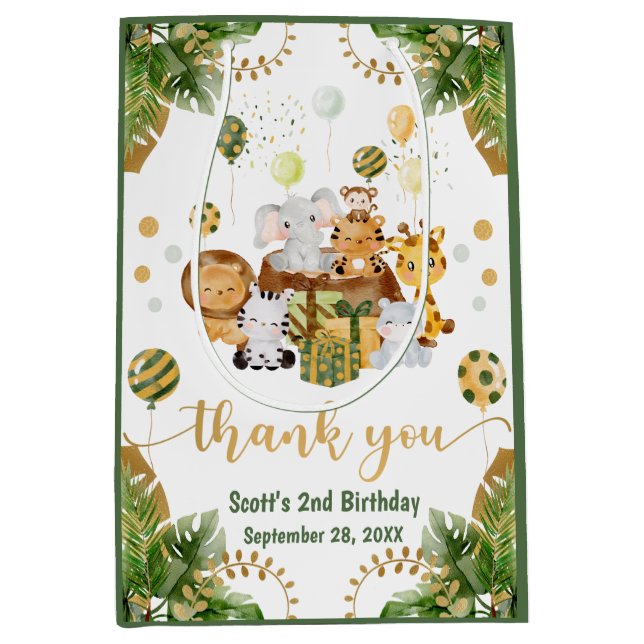 Watercolor Jungle Safari Animals Birthday (Framsidan)