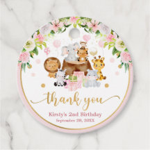 Watercolor Jungle Safari Animals Girls Birthday