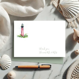Watercolor Jupiter Lighthouse Tack Stationery Anteckningskort