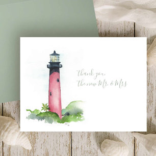 Watercolor Jupiter Lighthouse Tack Stationery Anteckningskort