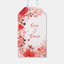 Watercolor Kärlek | ANPASSNINGSBAR | Alla hjärtans Presentetikett