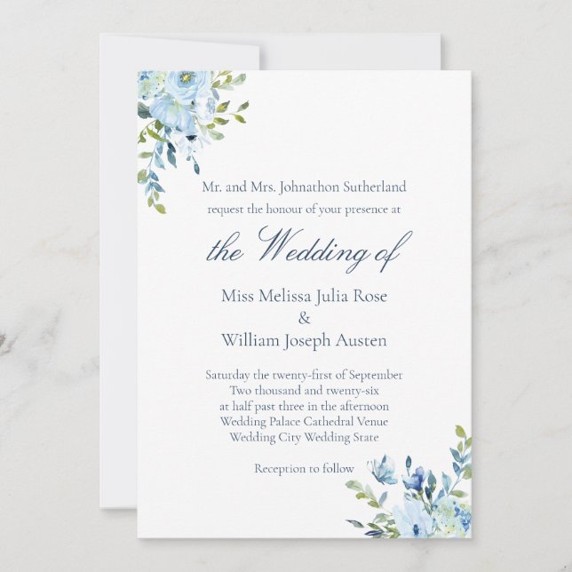 Watercolor Kärlek är Patient Christian Bröllop Inbjudningar (Framsida)