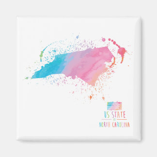 Watercolor Karta | North Carolina Magnet