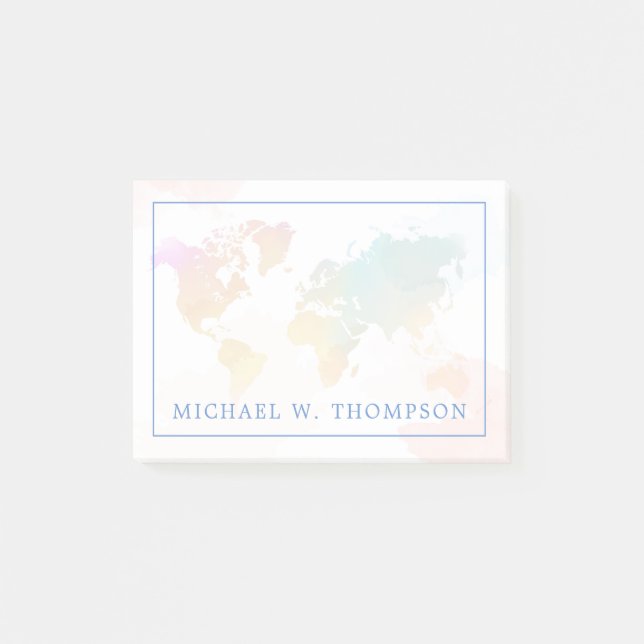 Watercolor Karta Post-it Block (Framsida)