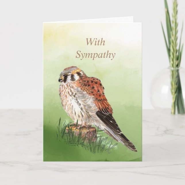 Watercolor Kestrel Falcon Sparrow Hawk Bird Nature Kort (Framsida)