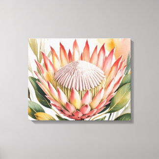 Watercolor king protea canvastryck
