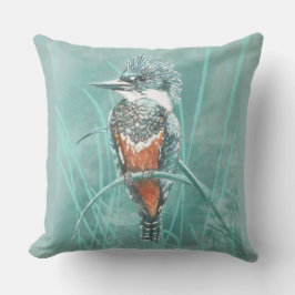 Watercolor Kingfisher Bird Wildlife Art Kudde