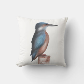 Watercolor Kingfisher Dekorativ kudde