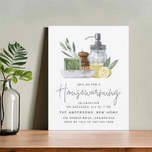 Watercolor Kitchen Houseuppvärmning Party Petite S Inbjudningar