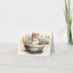 Watercolor Kitten Anteckningskort