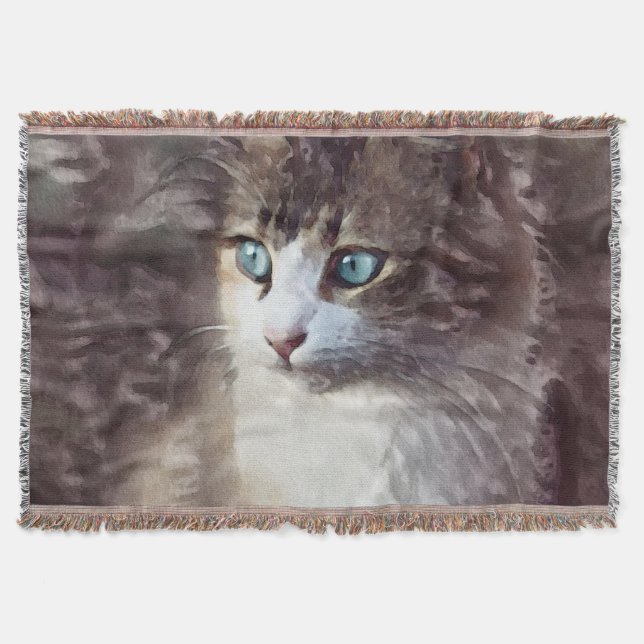 Watercolor Kitten Filt (Framsidan)