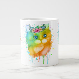 Watercolor Kitten Jumbo Mugg