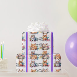 Watercolor Kittens Child's Namn Birthday Gift Presentpapper
