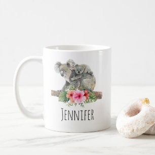 Watercolor Koala Bears Cute Mamma & Baby Kaffemugg