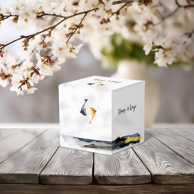 Watercolor Koi Fish Bröllop Presentaskar (Skapare uppladdad)