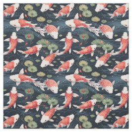 Watercolor Koi Pond Tyg