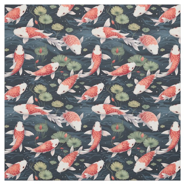 Watercolor Koi Pond Tyg (Provkarta)