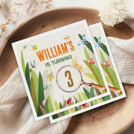 Watercolor Kryp Insekt Boy Birthday Pappersservett