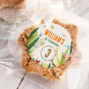 Watercolor Kryp Insekt Boy Birthday Runt Klistermärke