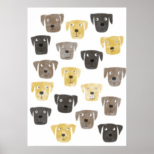 Watercolor Labour Retriever Hundar Poster