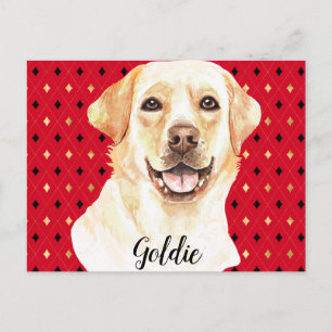 Watercolor Labrador Retriever Hund Personlig Vykort