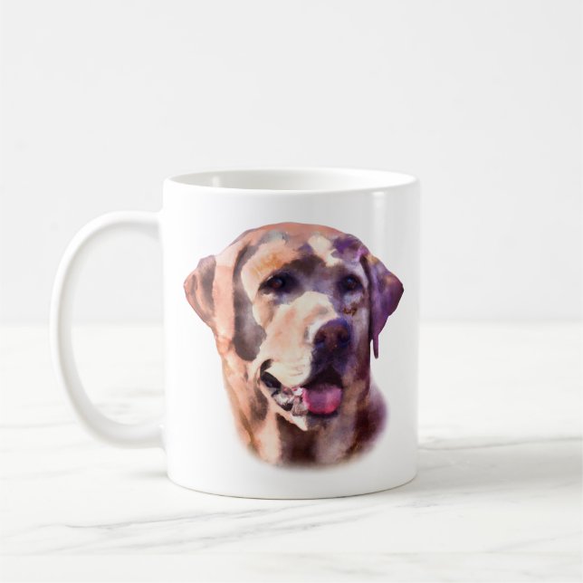 Watercolor Labrador Retriever Kaffemugg (Vänster)