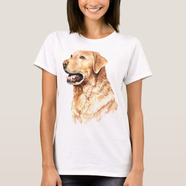 Watercolor Labrador Retriever T Shirt (Framsida)