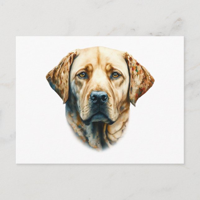 Watercolor Labrador Retriever Vykort (Framsida)