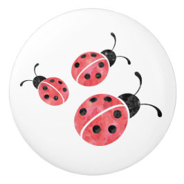 Watercolor Ladybug Ceramic Knobs Knopp
