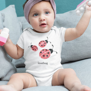 Watercolor Ladybug Lovebug Baby Bodykostym Tee Shirt