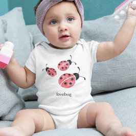 Watercolor Ladybug Lovebug Baby Bodykostym Tee Shirt