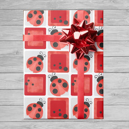 Watercolor Ladybug Party Wrapping Papper Presentpapper