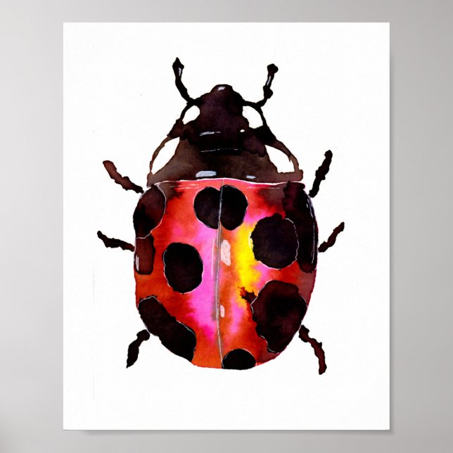 Watercolor Ladybug Poster (Framsidan)