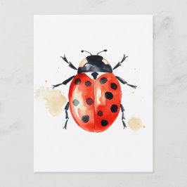 Watercolor Ladybug Vykort