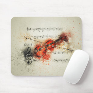 Watercolor Lakan Music och Violin Musmatta
