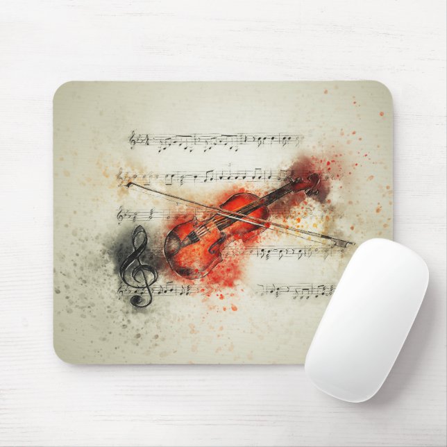 Watercolor Lakan Music och Violin Musmatta (Med mus)