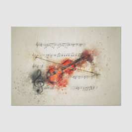 Watercolor Lakan Music och Violin Tissue Paper