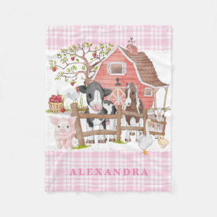 Watercolor Land Boskap Flicka Nursery Fleecefilt