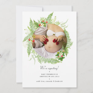 Watercolor Land Greenery Photo Gravid Meddelande