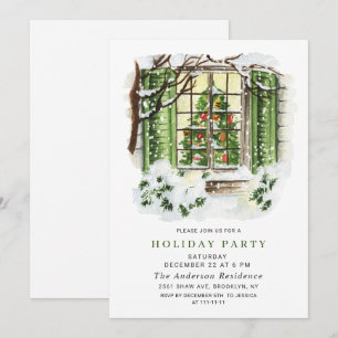 Watercolor Land Helgdag House Party Inbjudningar