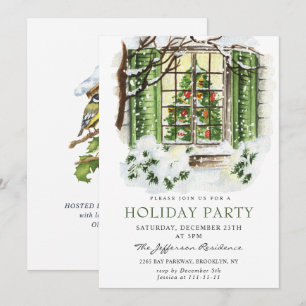 Watercolor Land Helgdag House Party Inbjudningar