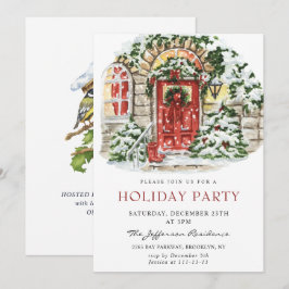 Watercolor Land Helgdag House Party Inbjudningar