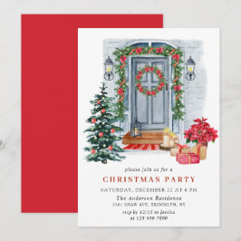 Watercolor Land Helgdag House Party Inbjudningar
